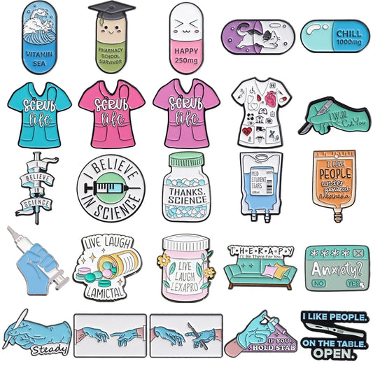 Medical Badge Lapel Brooch Jewelry Anesthesiologist Doctor Nurse