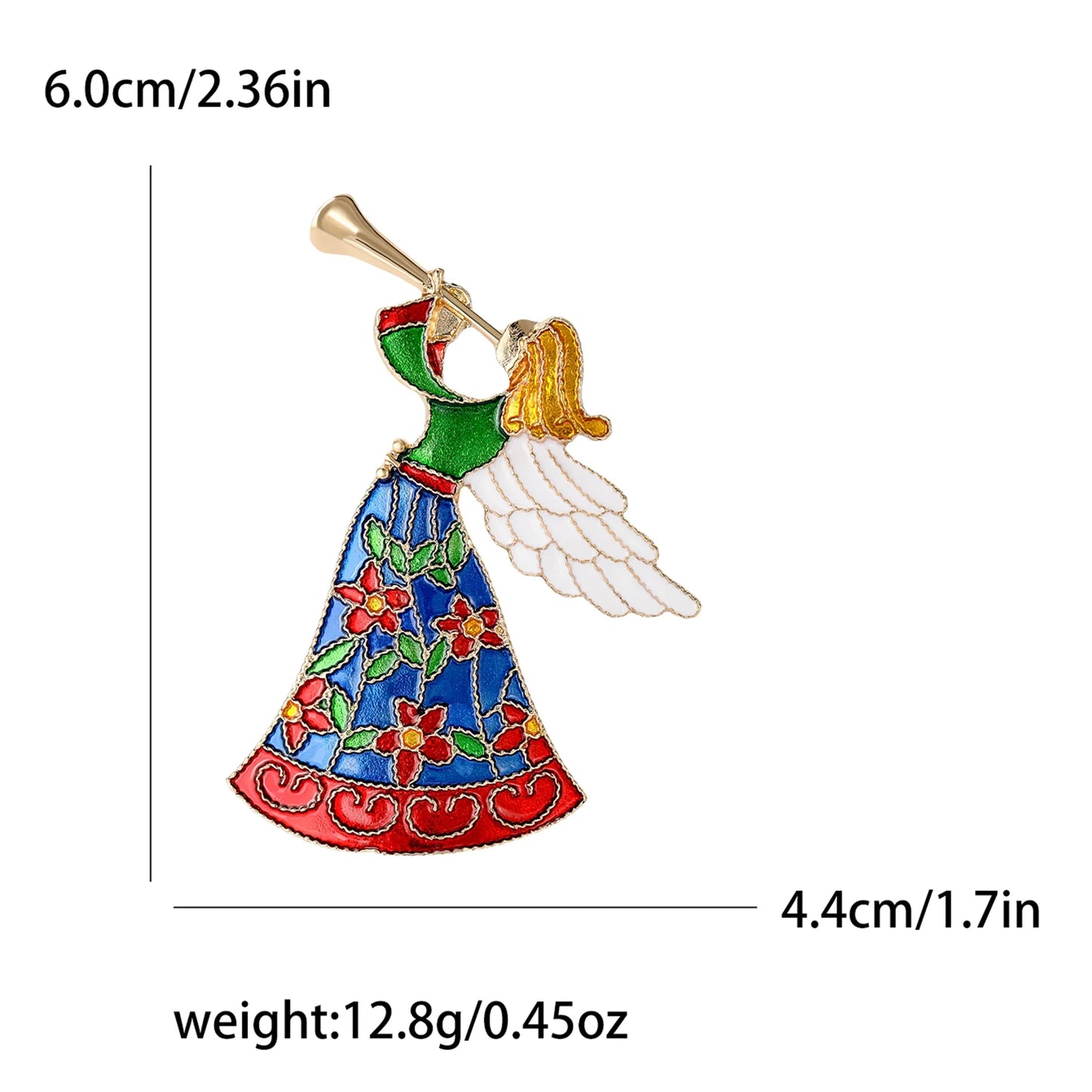 Enamel Angel Brooches for Women Unisex